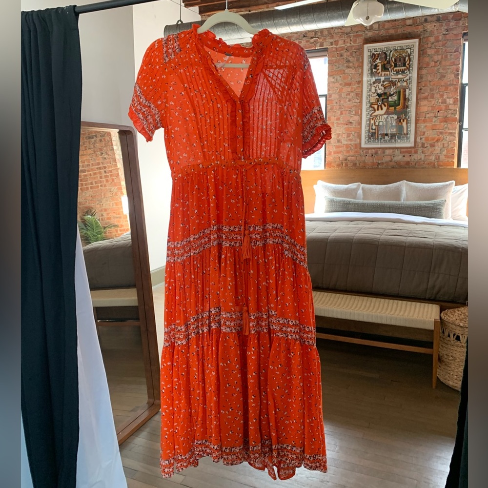 Orange free people maxi dress